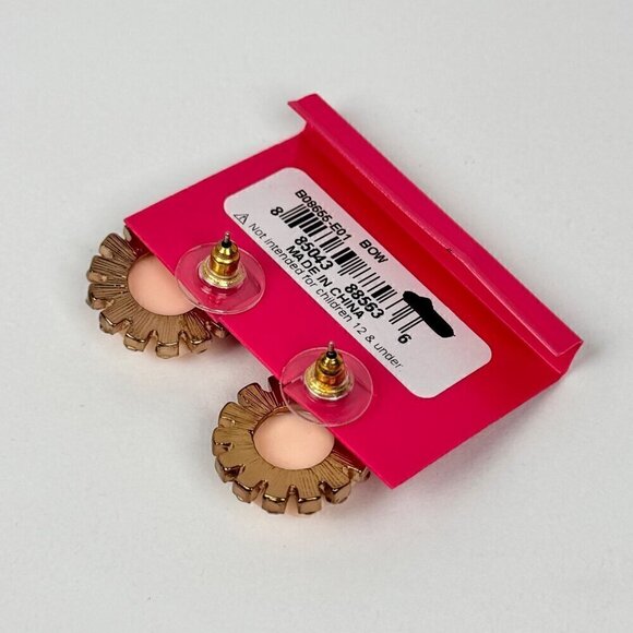 NWT Betsey Johnson Studs Earrings Cream Roses Light Green Crystals Fairy Flower - Picture 5 of 7